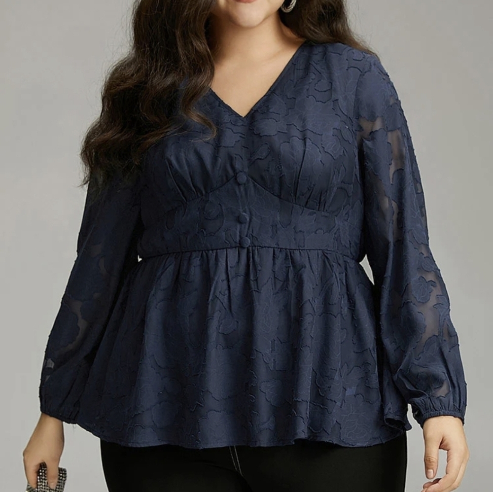 BloomChic Navy Floral Blouse